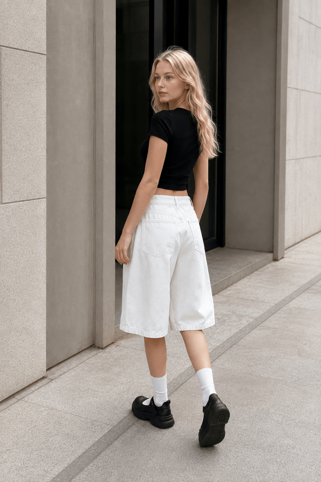 High-Waist Wide-Leg Denim Jeans