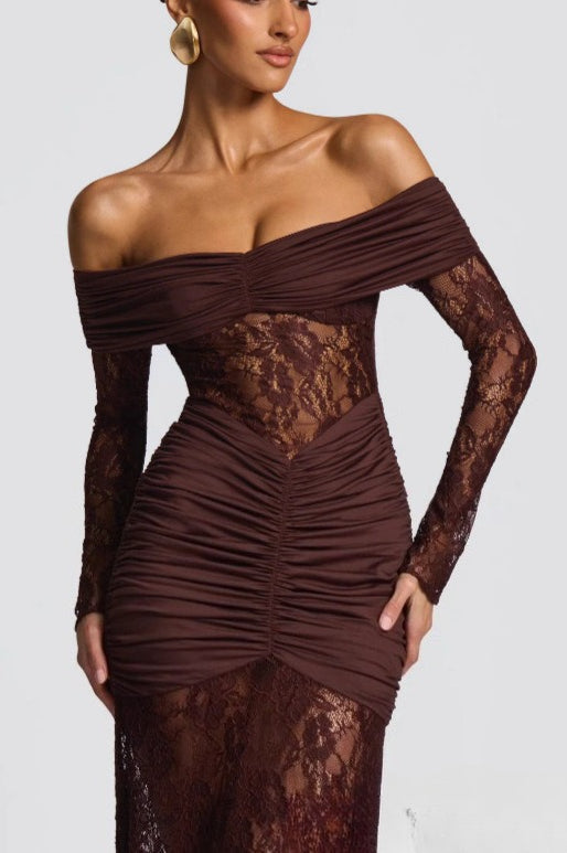 Lace Patchwork Mermaid Lace Dress - View 7