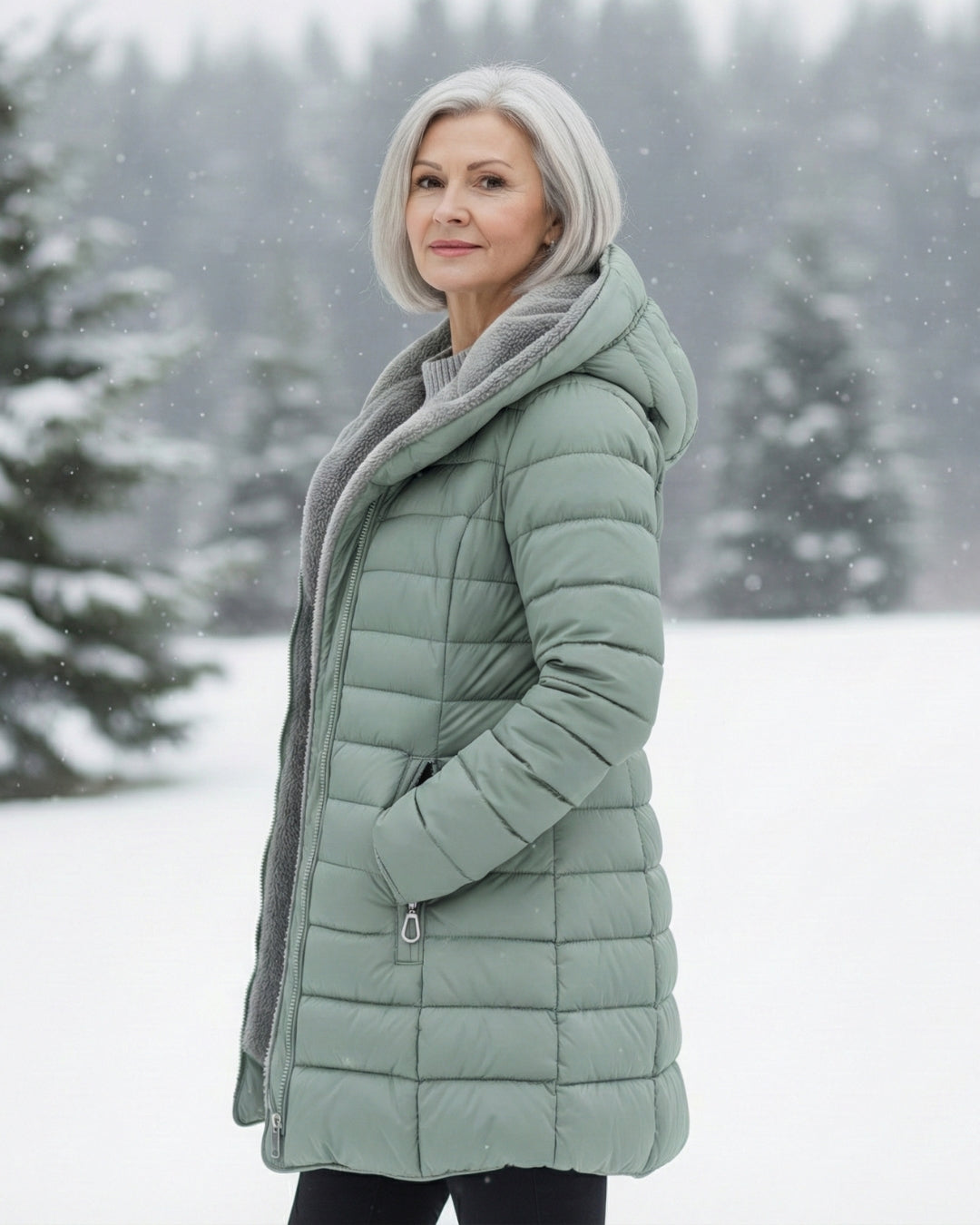 Hooded Faux Fur Lined Quilted Longline Puffer Coat 12