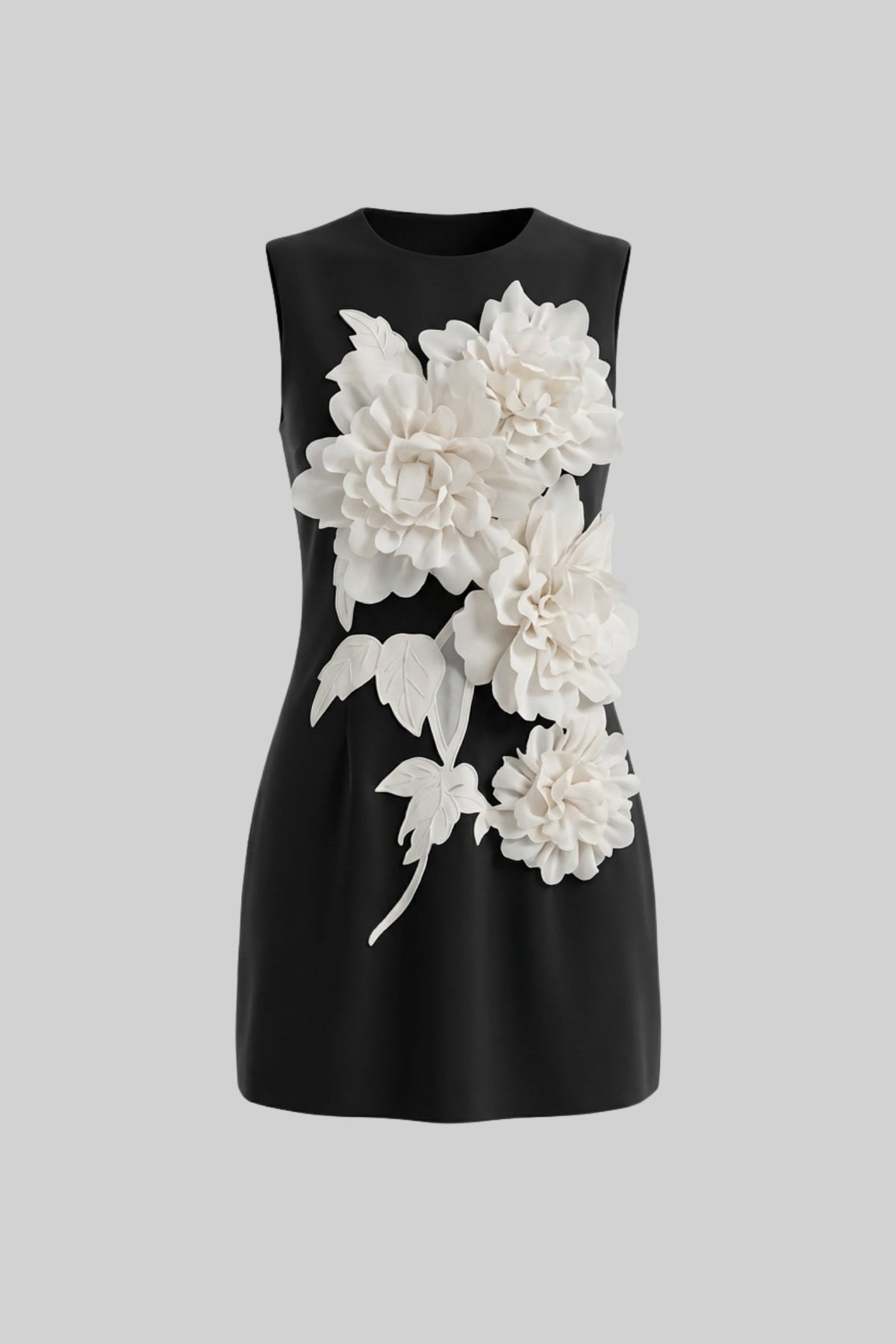 Sleeveless Mini Dress - Black - View 2