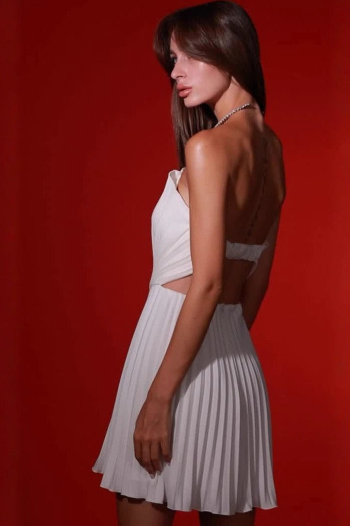 Chic Ruched Strapless Backless High Waist Cocktail Dress - View 2