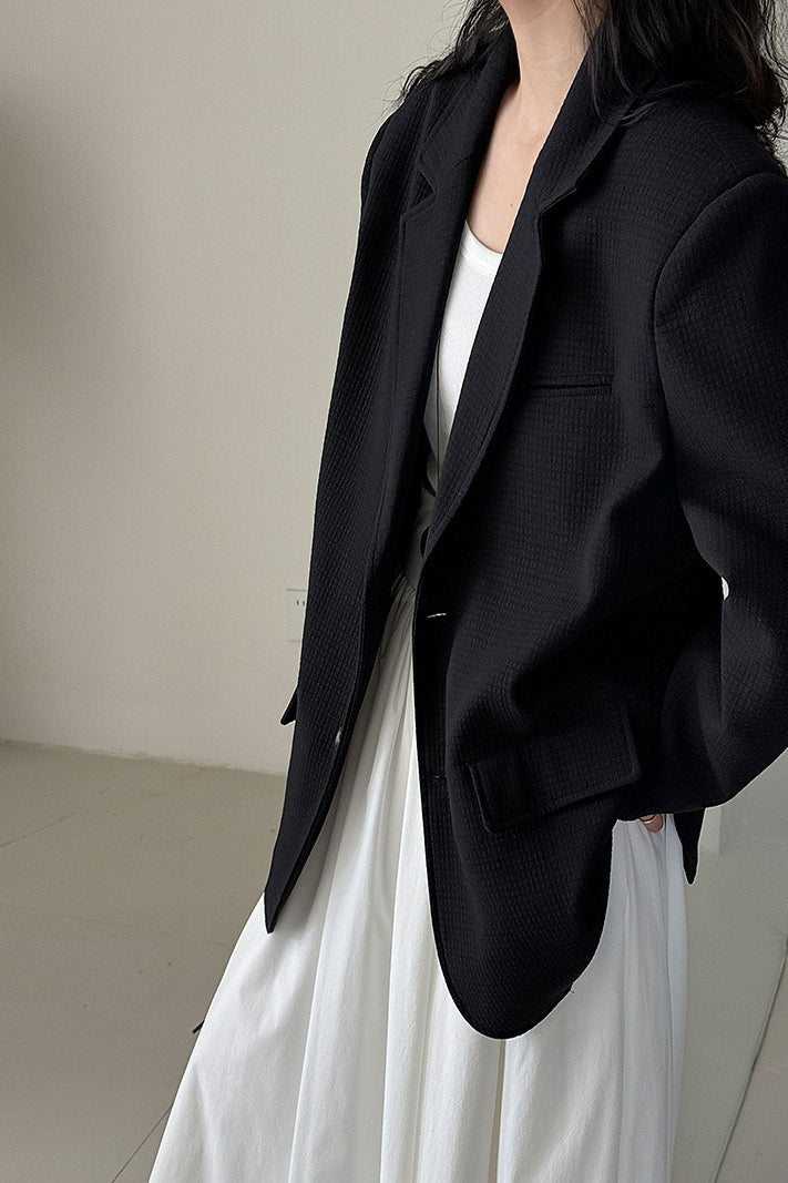 Waffle Textured Oversized Blazer