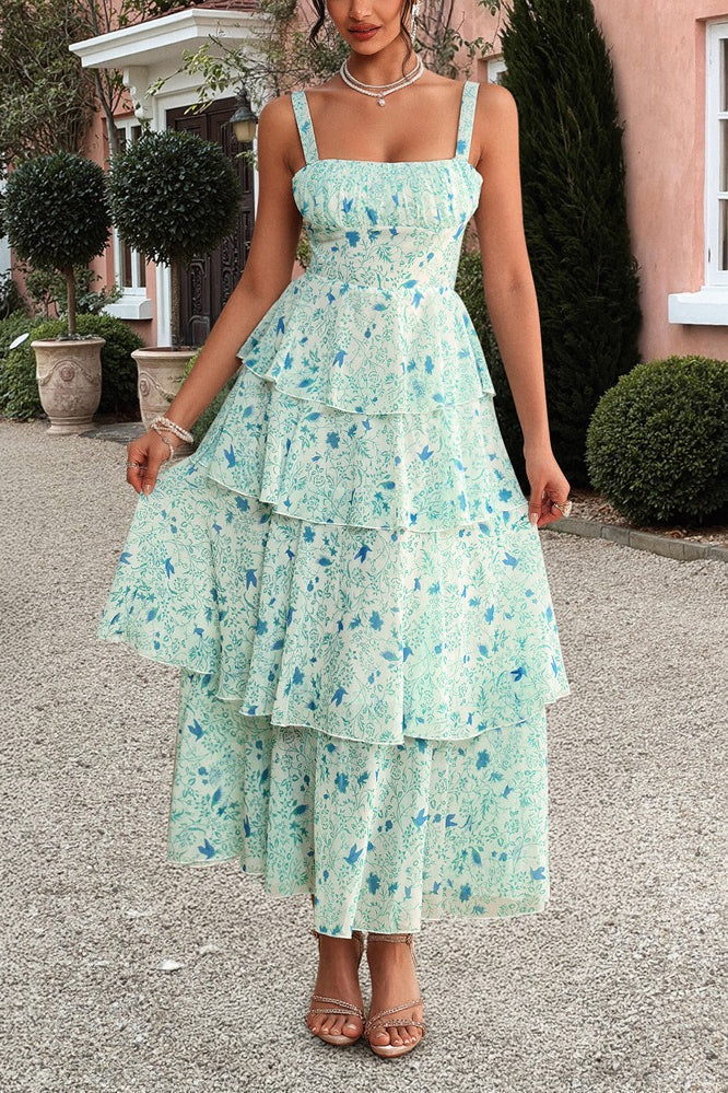 Chiffon Strap Maxi Floral Dress - View 10