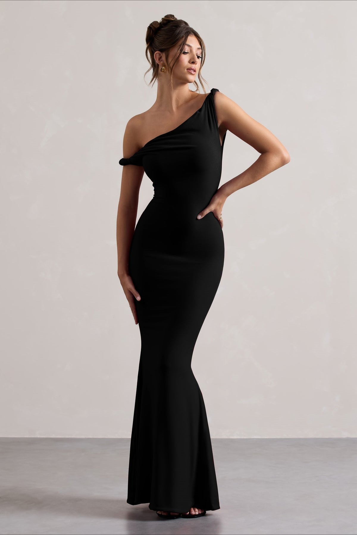 One Shoulder Bodycon Mermaid Maxi Dress - View 3