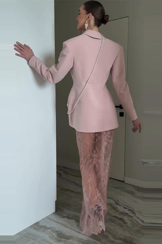 Dusty Pink Long Sleeve Tailored Blazer
