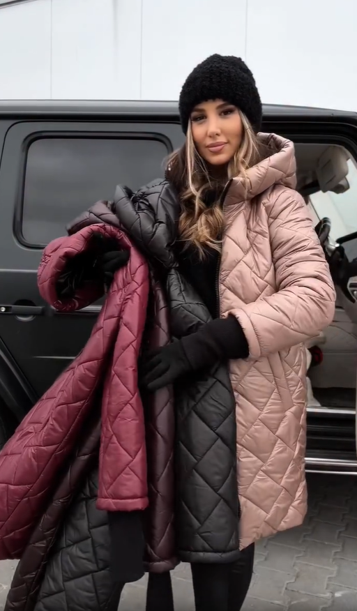 Quilted Hooded Zip Front Longline Puffer Coat 13