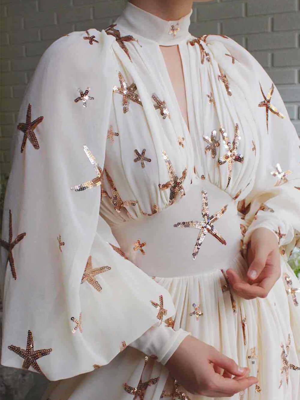 Sequined Chiffon Maxi Dress - View 3