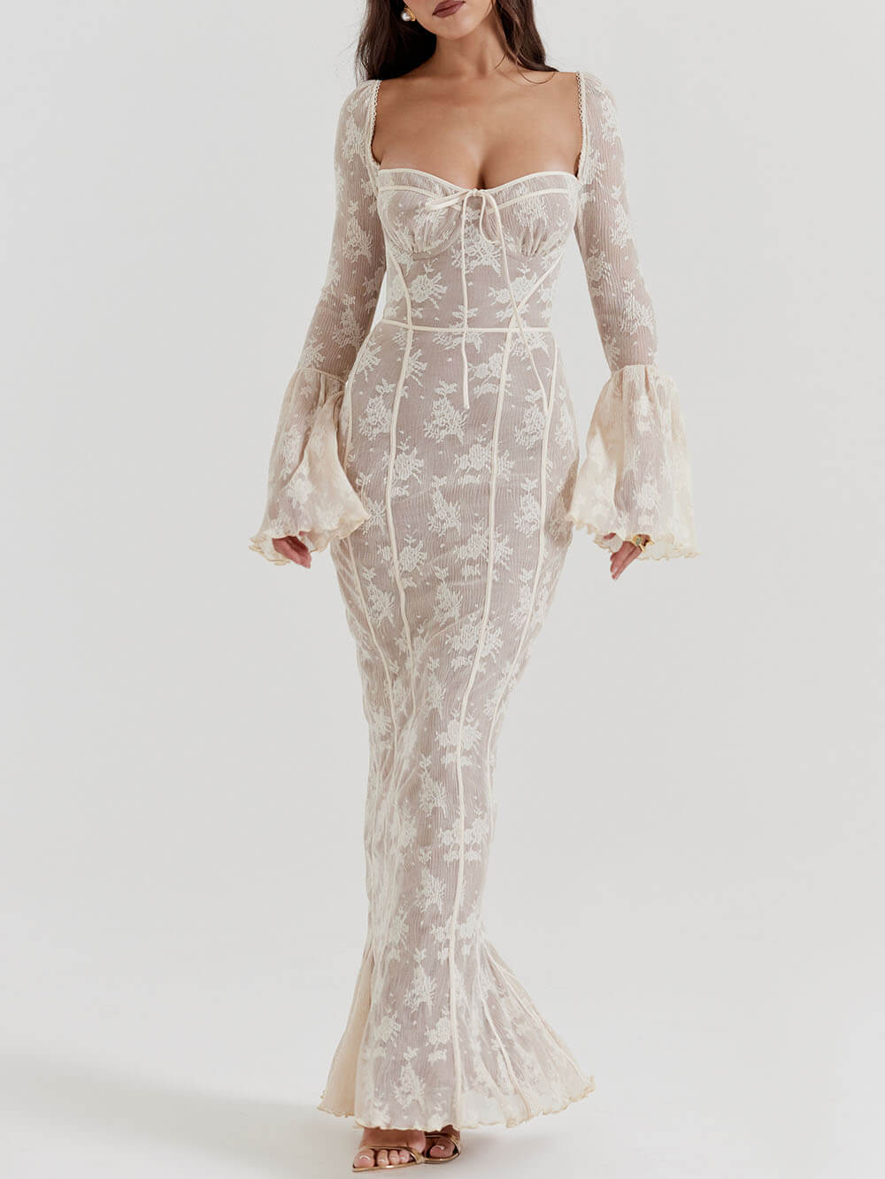 Antoinette Elegance Lace Maxi Dress - View 3