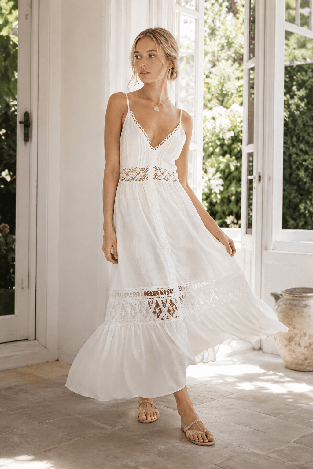 Lace Sheer Mesh Dress