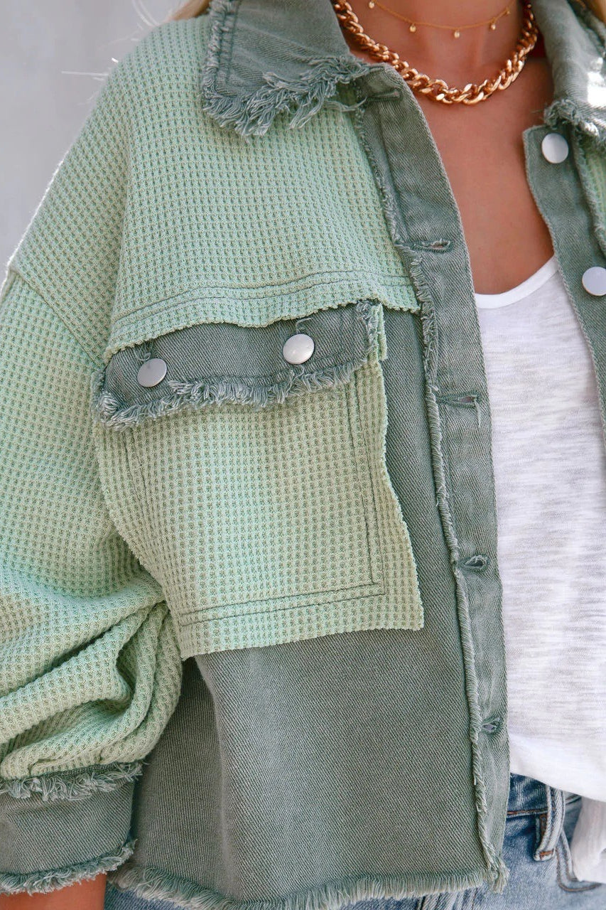 Brushed Waffle Long Sleeve Coat