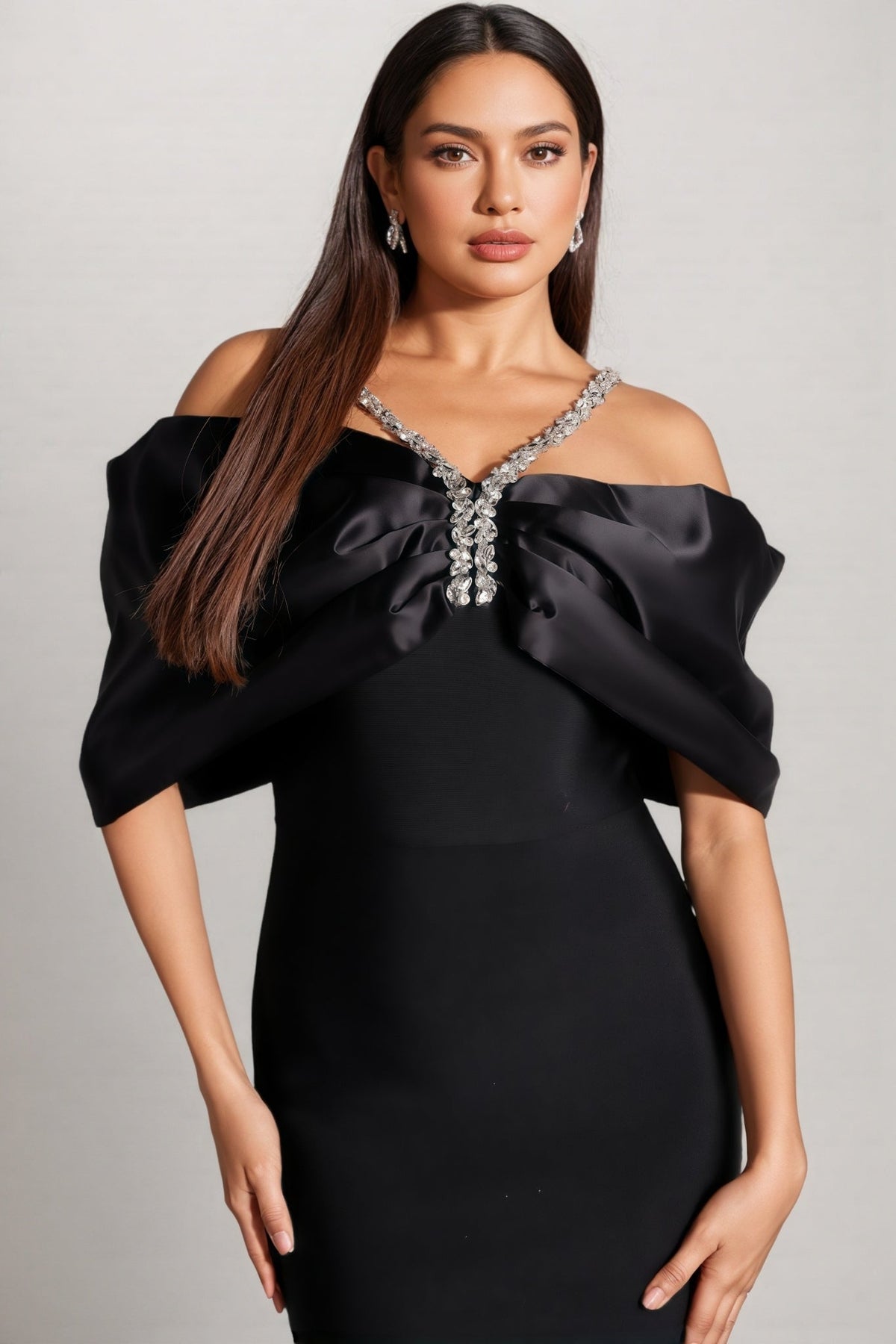 Satu One Shoulder Diamond Maxi Dress - View 4