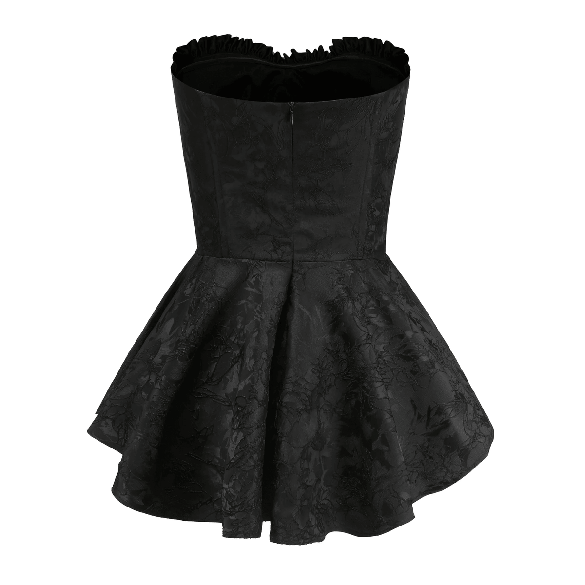 Strapless Corset Ruffle Peplum Mini Dress - View 22
