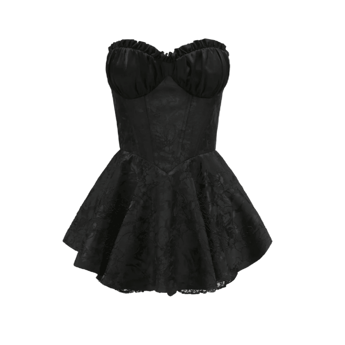 Strapless Corset Ruffle Peplum Mini Dress - View 21