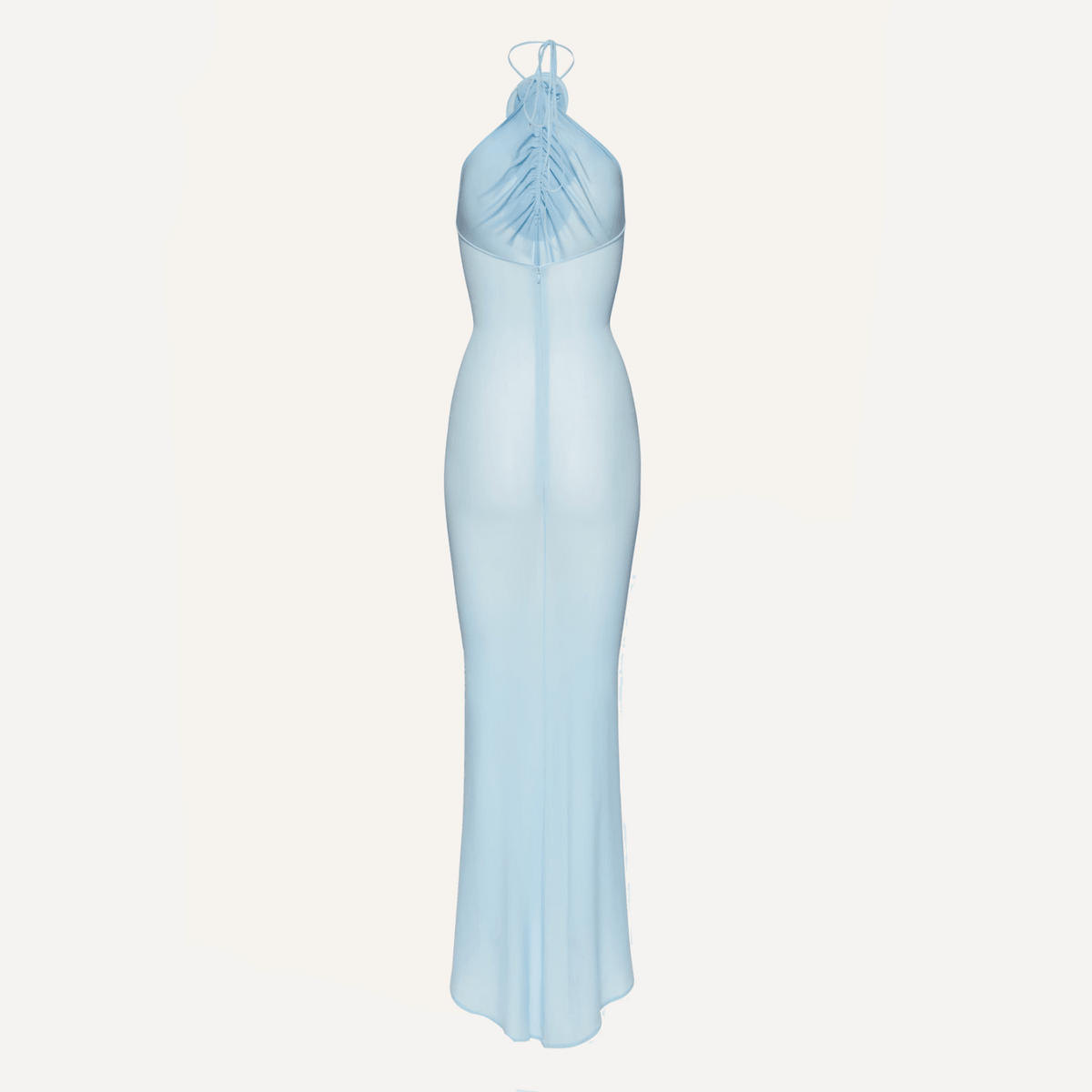 Easy Style Blue Mesh Maxi Dress - View 10