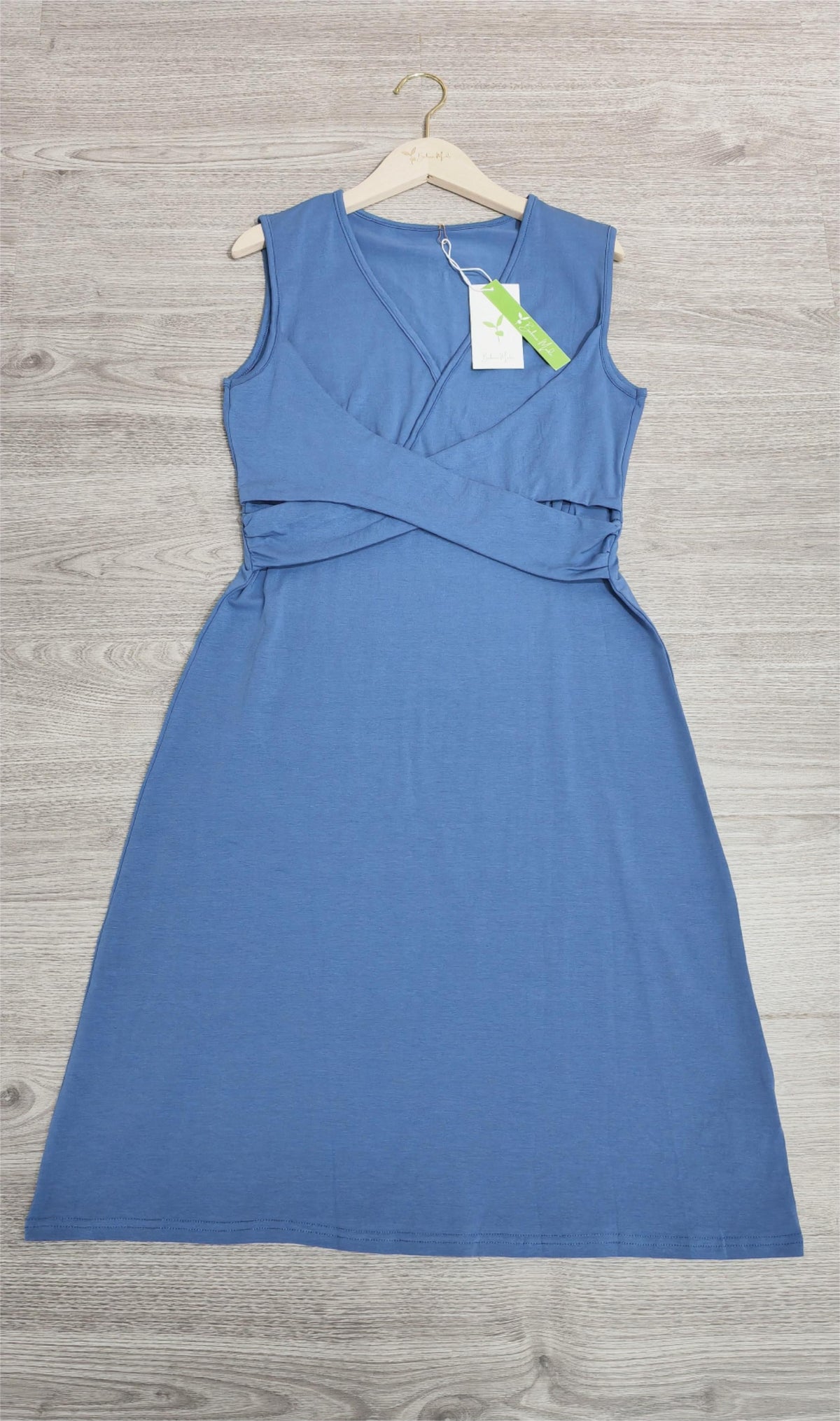 Sleeveless Deep V-Neck Wrap Pleated Waist A-Line Cocktail Midi Dress - View 6