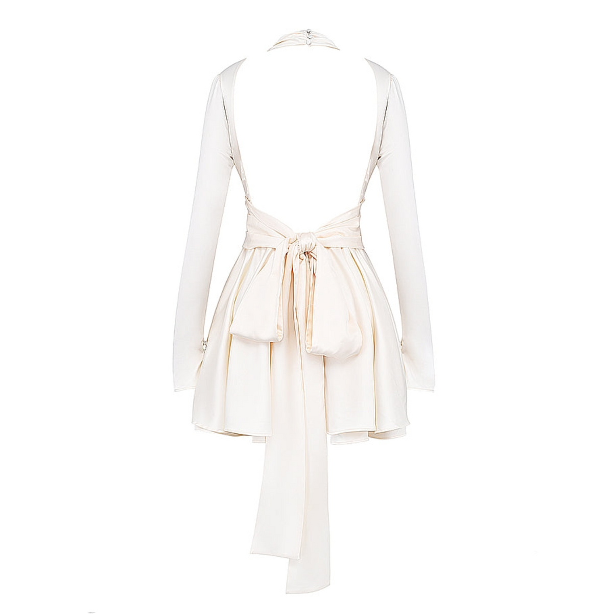 Parisian Encounter Satin Bow Mini Dress - View 12
