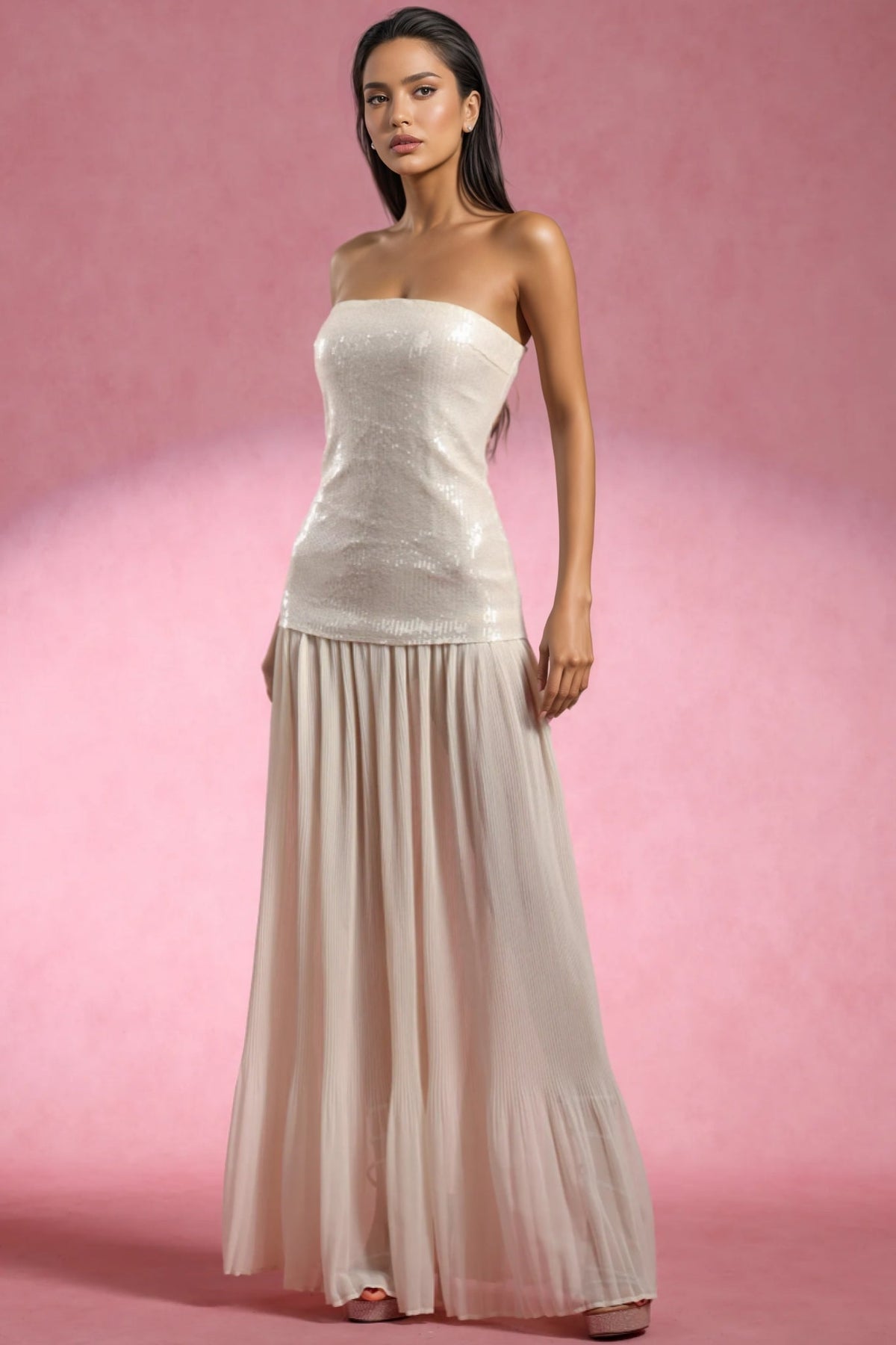 Eyola Sleeveless Sequin Maxi Dress - View 2
