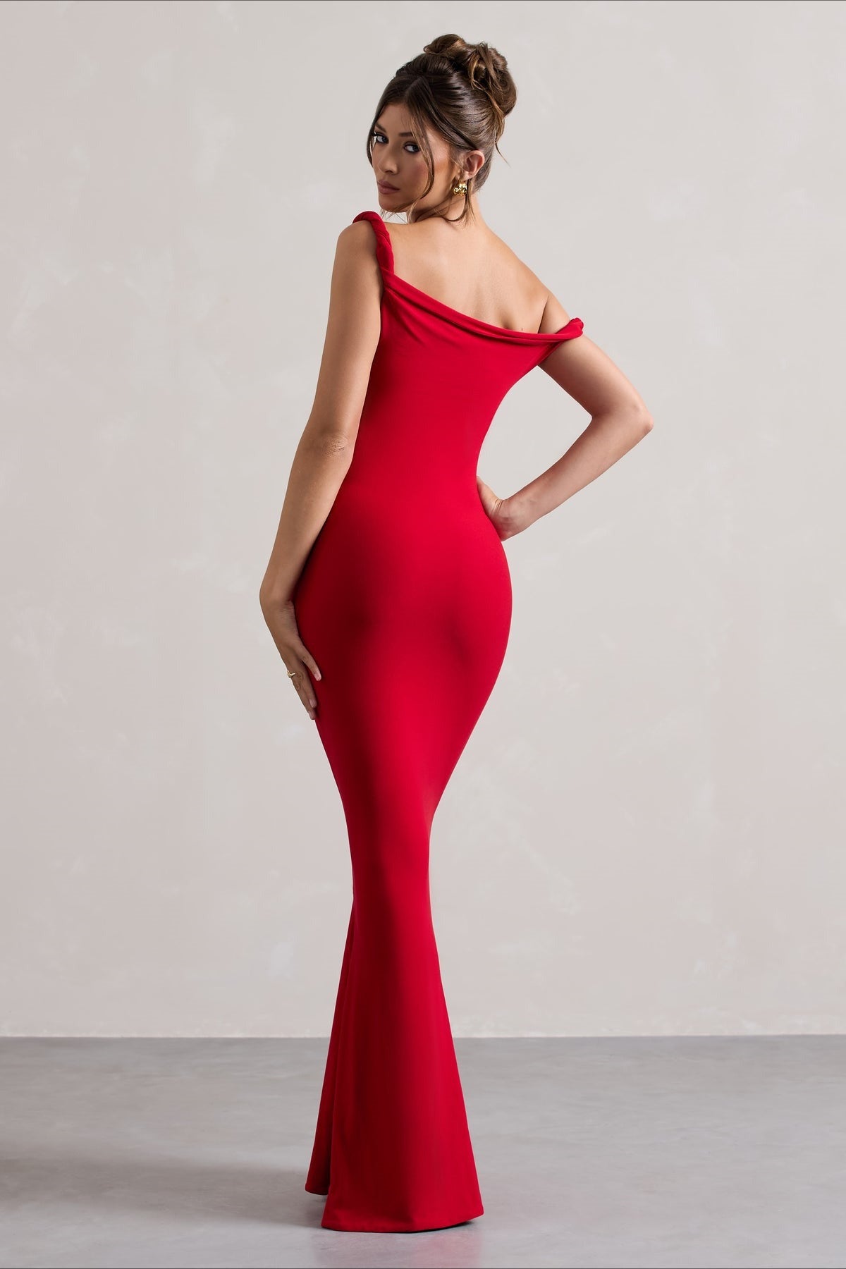 One Shoulder Bodycon Mermaid Maxi Dress - View 8