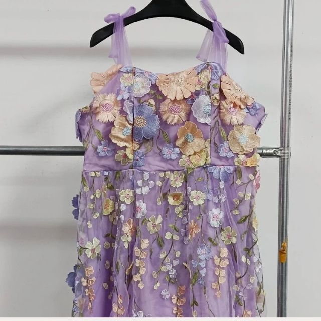 Floral Appliqué Corset Bodice Ribbon A-Line Mini Cocktail Dress - View 5