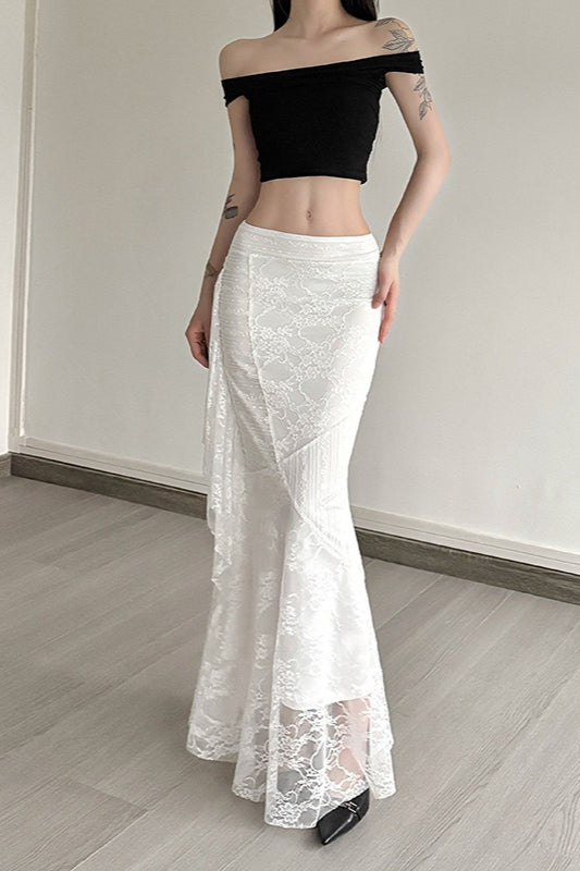 High Waist Draped Cocktail Skirt