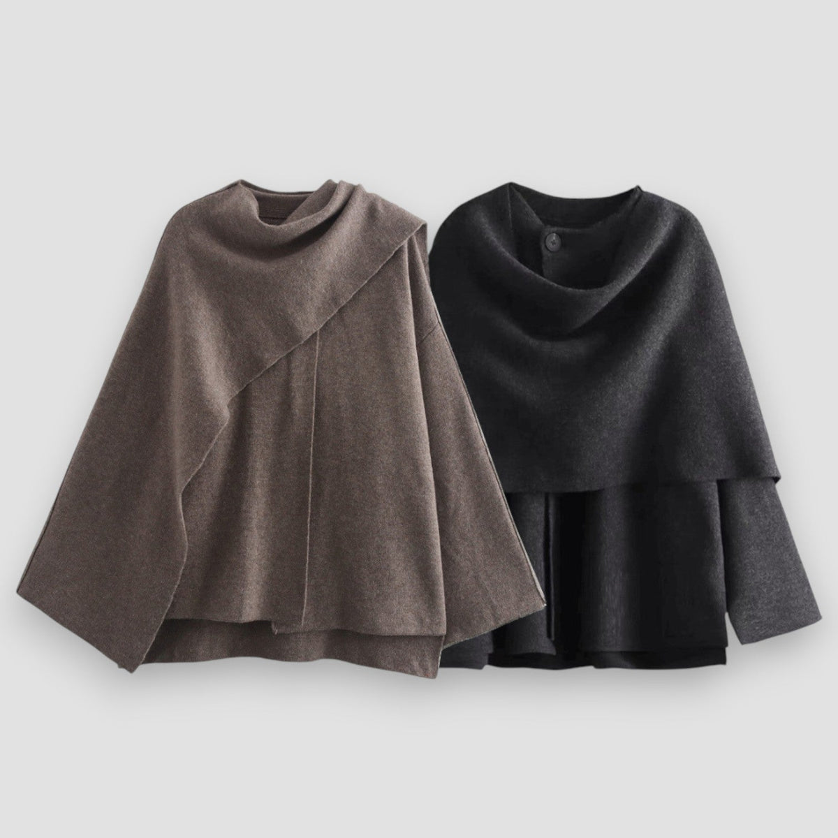 Draped Front Knit Cape Poncho 6