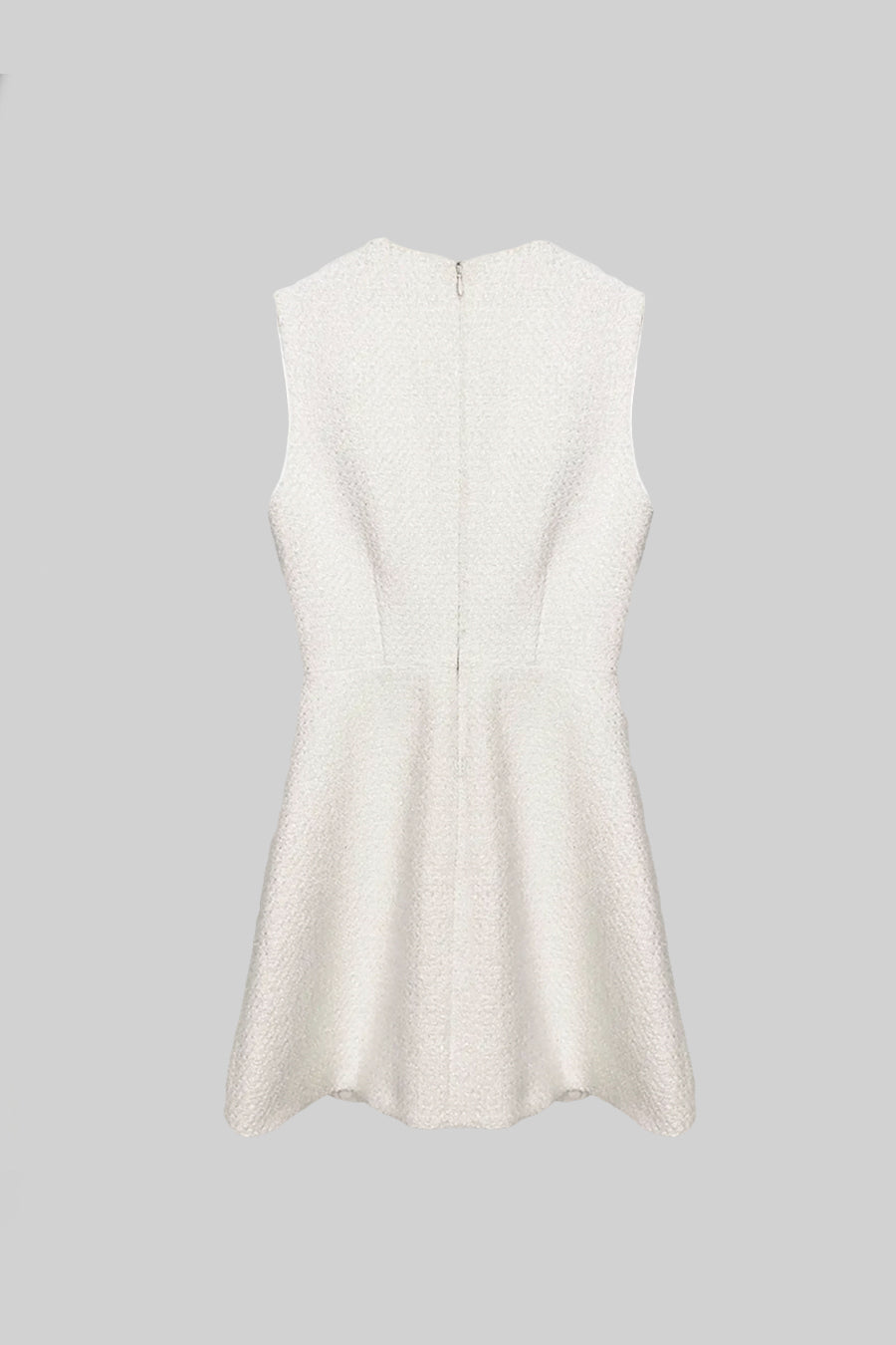 V-Neck Rhinestone Button Four Flap Pocket Boucle Mini Dress - View 17