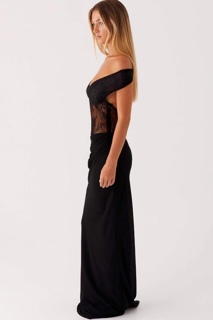 Mesh See Through V-Neck Backless Bodycon Dress - View 2