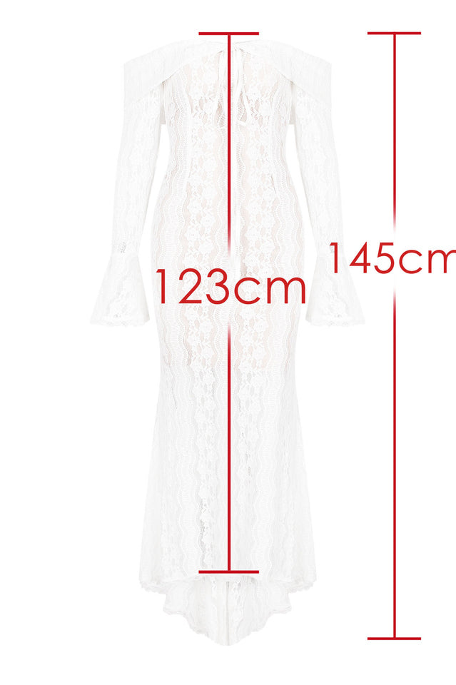 Belle Floral Lace Off Shoulder Maxi Dress - View 7