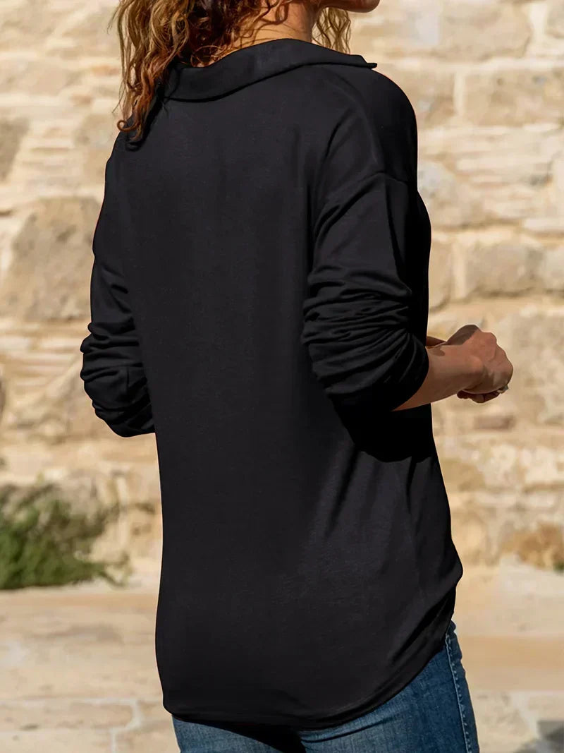 Collared Quarter Zip Long Sleeve Marled Sweater 8