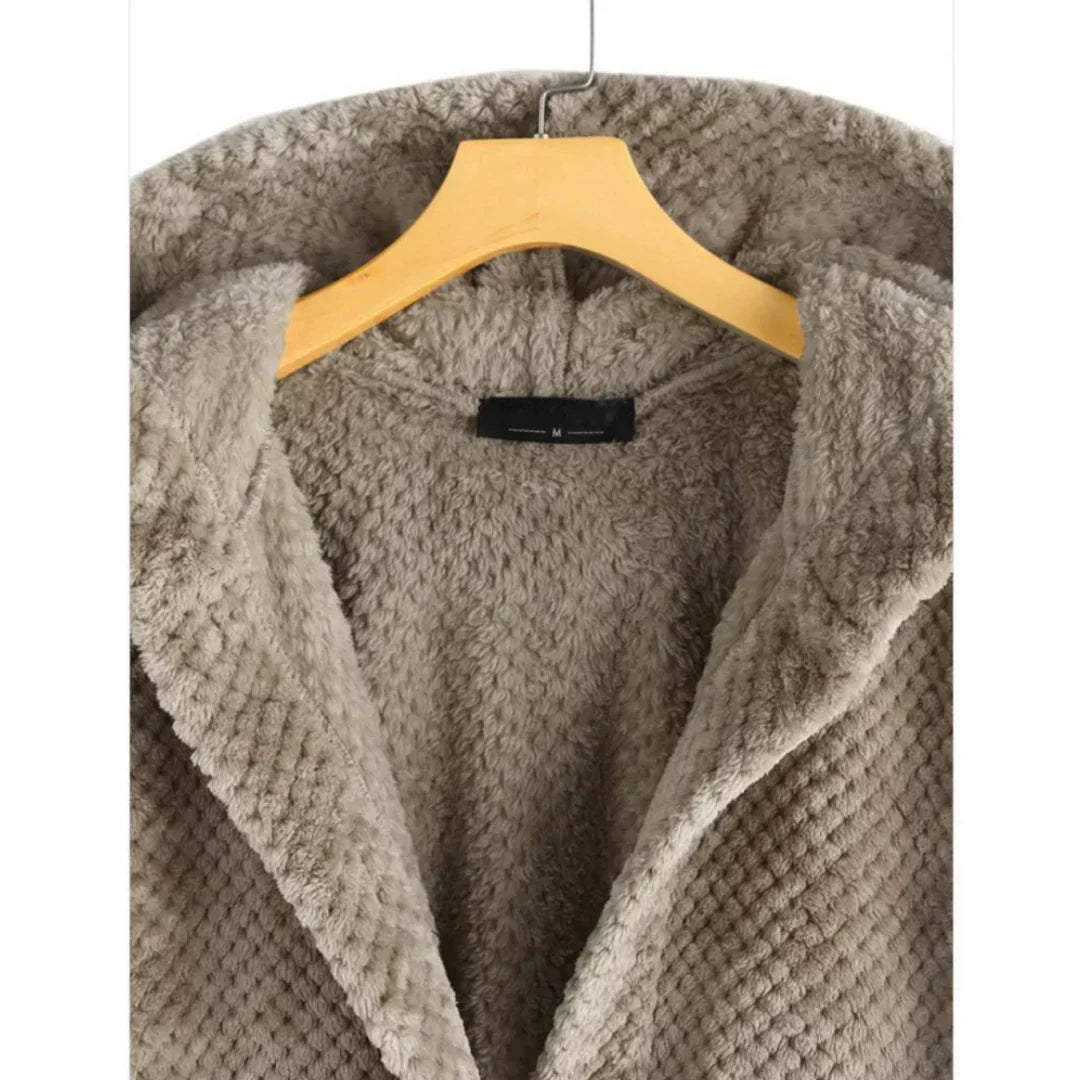 Corduroy Hooded Button Front High Low Coat 10