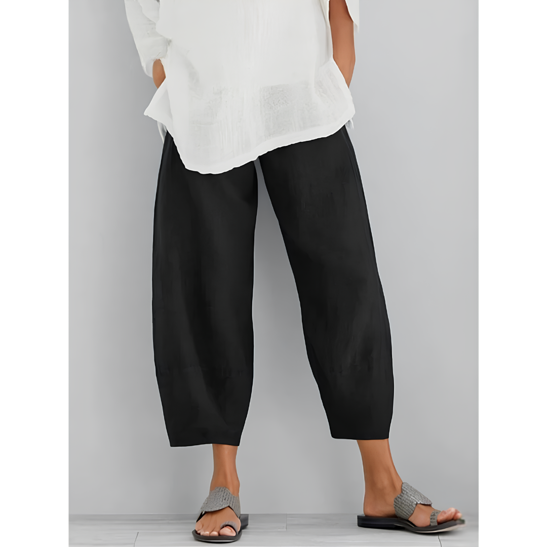 High Waist Elastic Tapered Lantern Pants 4