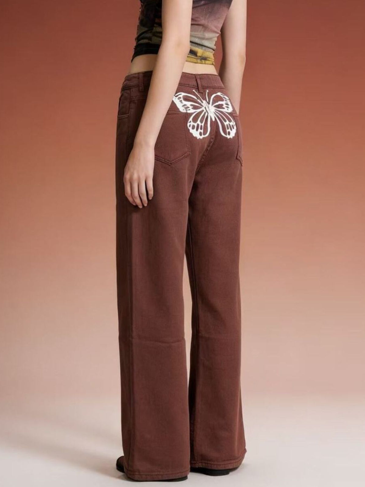 Butterfly Back Wide Leg Jeans