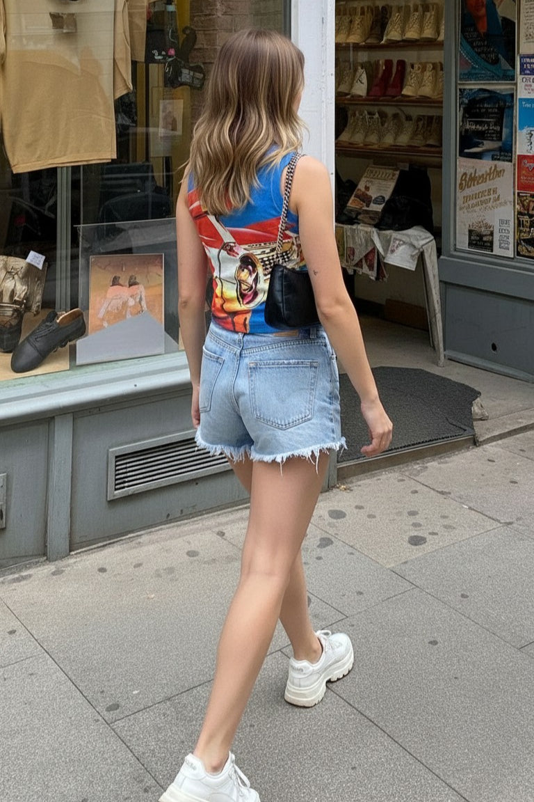 Printed Car Tank Top
