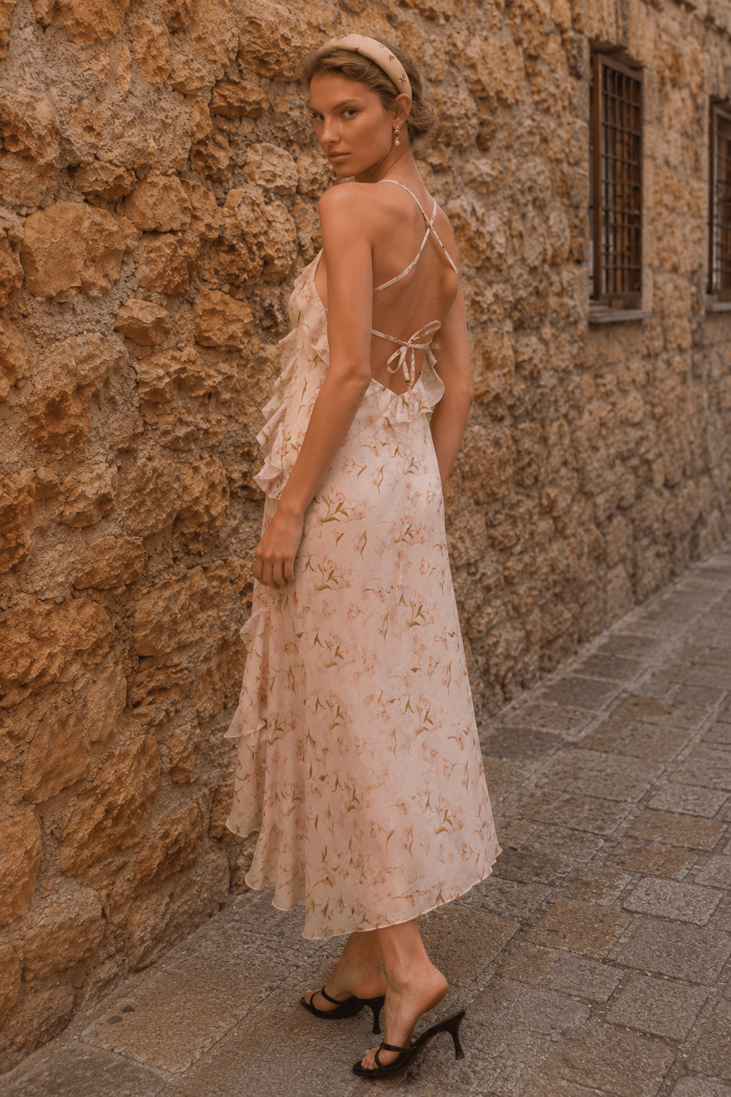 Backless Floral Dress