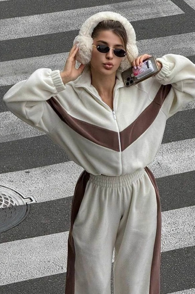 Zip Front Top Pants Activewear Set