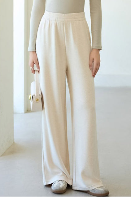 Antibacterial Fleece High Waist Knit Pants