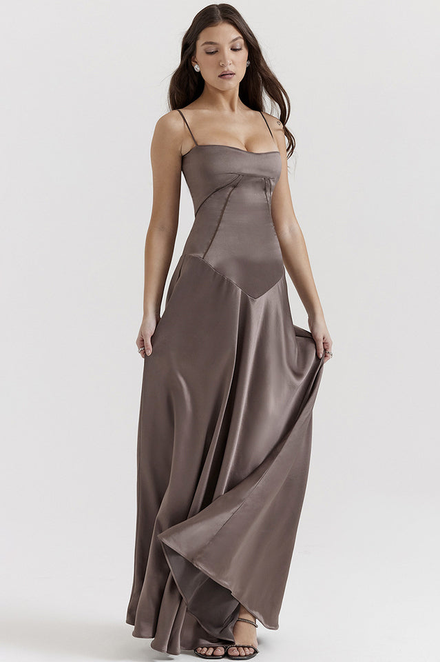 Anabella Black Lace Up Maxi Dress - View 24