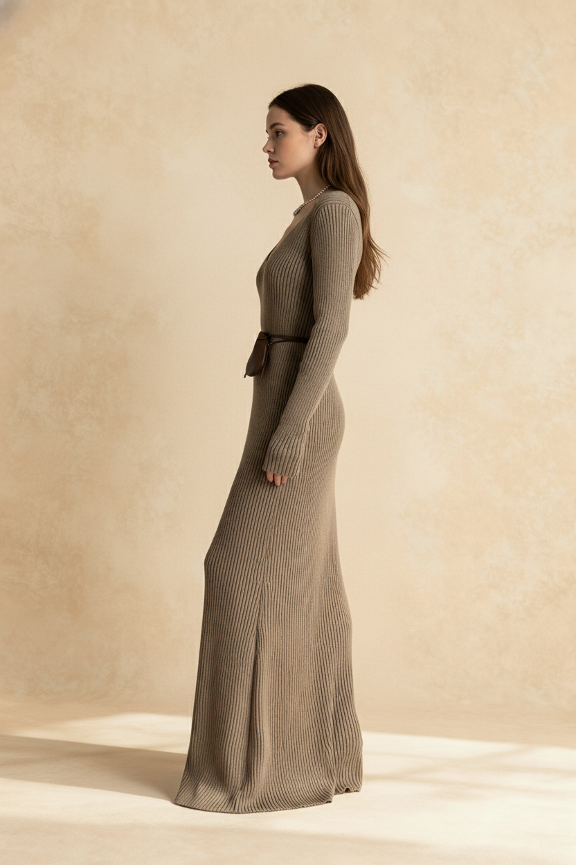 Deep V-Neck Dress