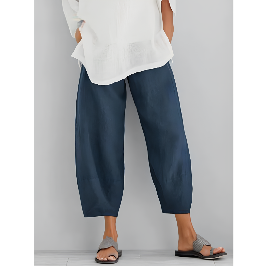 High Waist Elastic Tapered Lantern Pants 5