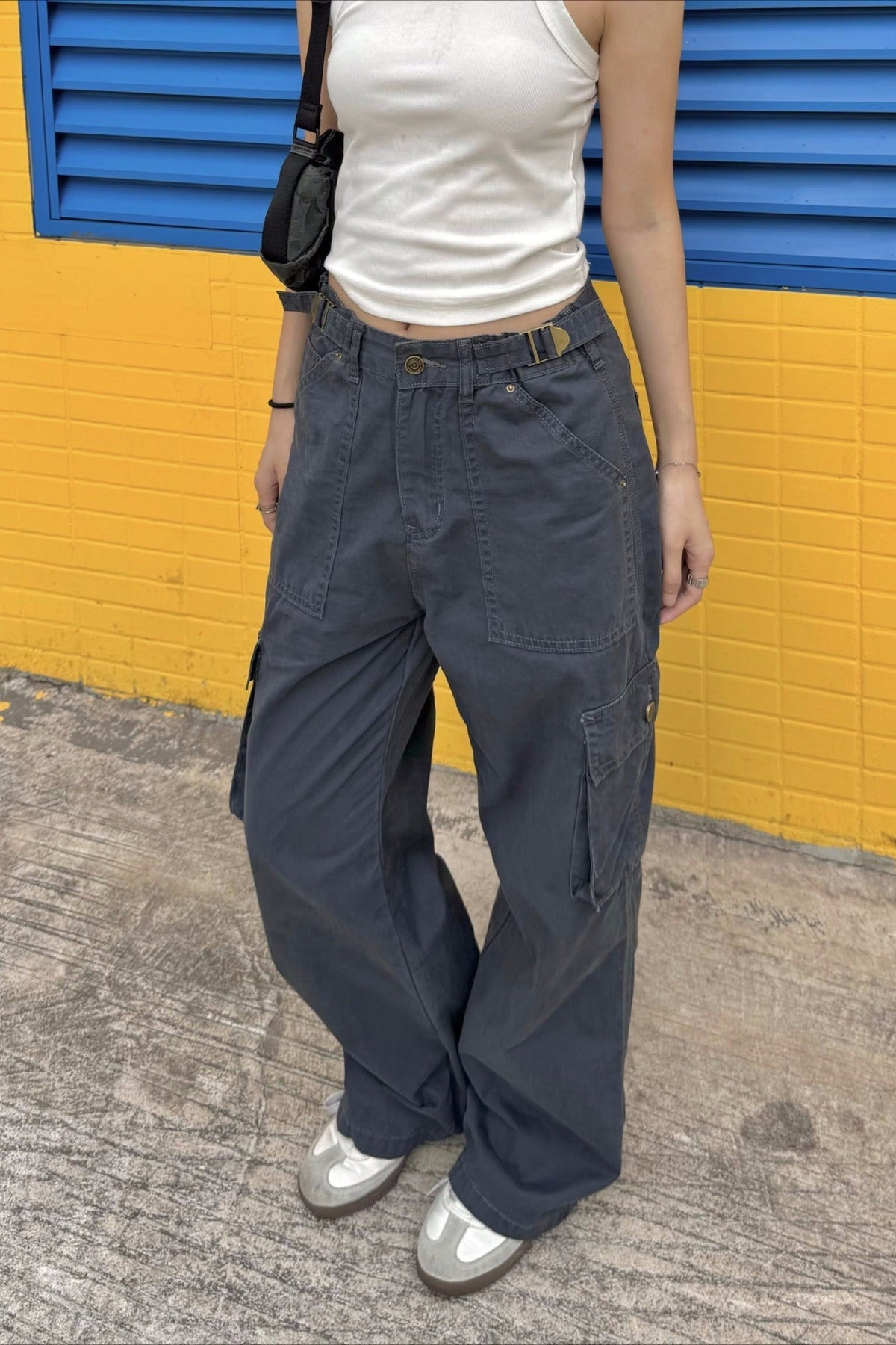 Vintage Multi Pocket Loose Straight Cargo Pants