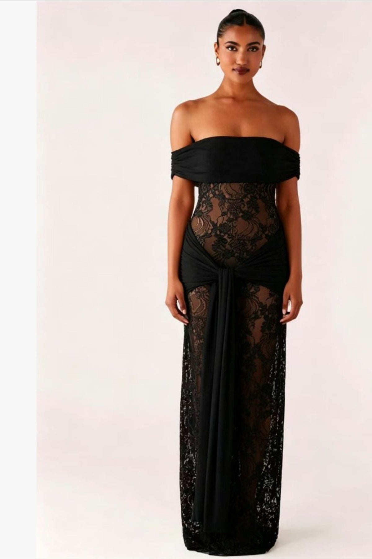 Lace Sheer Mesh Bodycon Dress