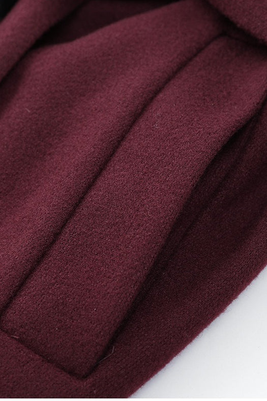 Elegant Scarf Collar Long Solid Overcoat