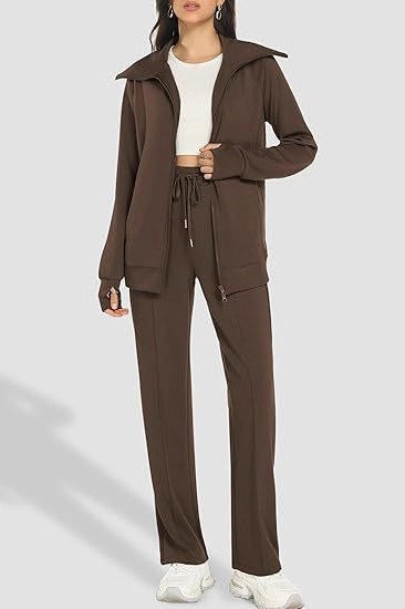 Monochrome Track Jacket Pants Activewear Set