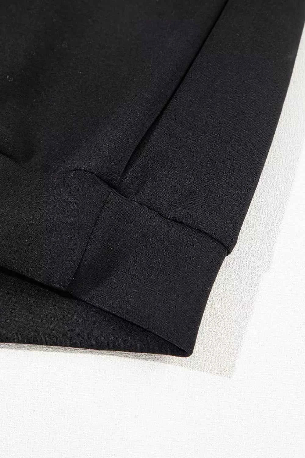 Solid Zip Sailor Collar Pullover Sweatpants Set
