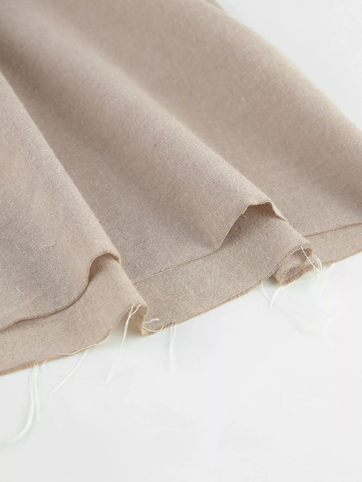 Tie Strap Scoop Neck Ruffle Waist Linen Look Mini Dress 14