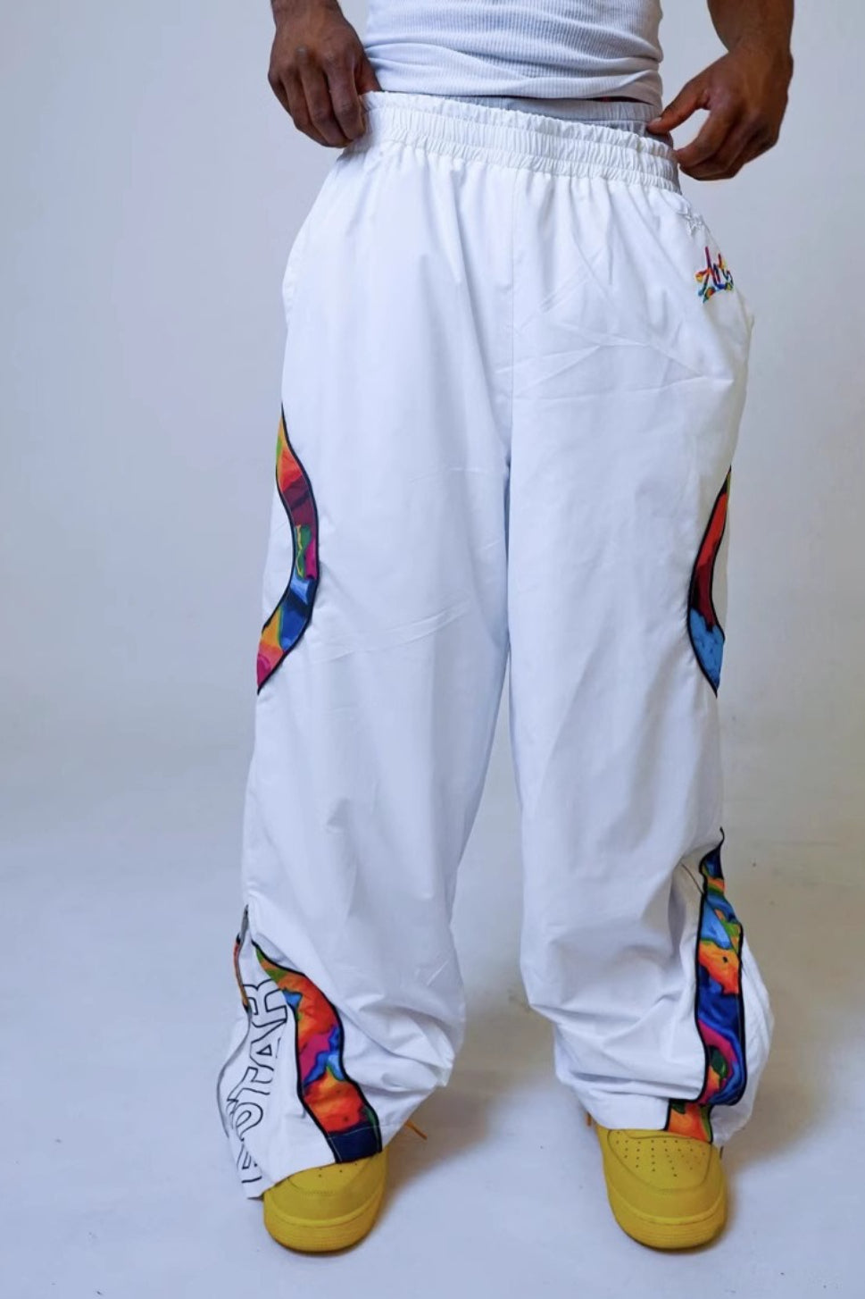 Street Style Hip Hop Loose Elastic Waist Unisex Pants