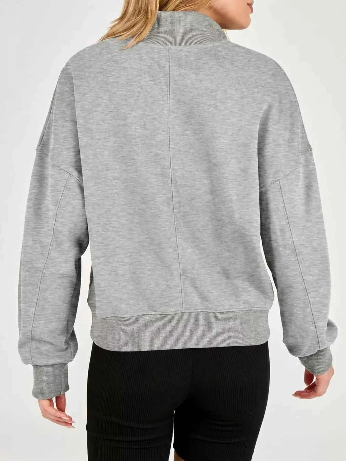 Half Snap Dropped Shoulder Sweatshirt