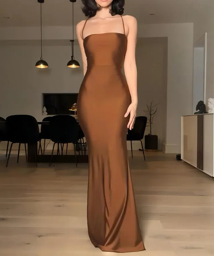Draped Bandage Backless Slip Maxi Dress - View 2