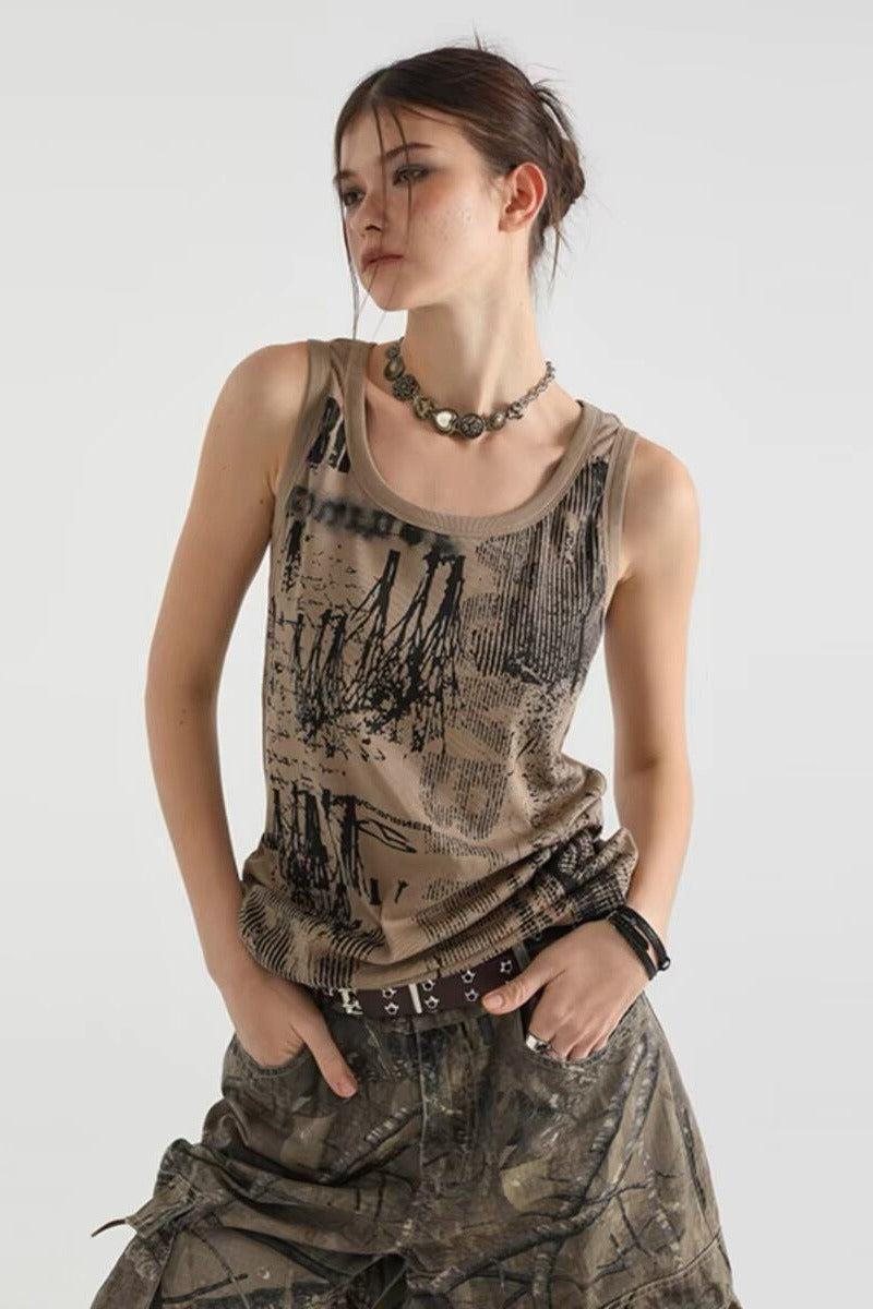 Sweet Edgy Print Tank Top