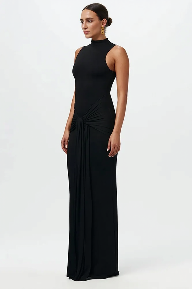 High Neck Sleeveless Tie Waist Wide Leg Jumpsuit 5